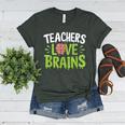 Teachers Love Brains Halloween Teacher Zombie Women's Heather T-Shirt Heather Forest