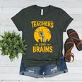 Teachers Love Brains Shirt Men Women Halloween Teacher Women's Heather T-Shirt Heather Forest