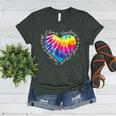 Teaching Is a Work Of Heart Tie Dye Hippie For Teacher For Men Women Girls Kids Women's Heather T-Shirt Heather Forest