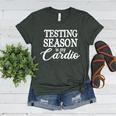 Testing Season Is My Cardio Teacher Test Day Women's Heather T-Shirt Heather Forest