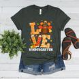 Thanksgiving Love Kindergarten Teacher Turkey Autumn Fall Women's Heather T-Shirt Heather Forest