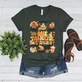 Thanksgiving One Thankful Art Teacher Fall Groovy Men Women Women's Heather T-Shirt Heather Forest