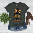 Thanksgiving Shirt Teacher Women Messy Bun Thankful Teacher Women's Heather T-Shirt Heather Forest Thanksgiving Shirt Teacher Women Messy Bun Thankful Teacher Women's Heather T-Shirt Heather Forest