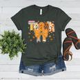 Thanksgiving Teacher Pencil Bow One Thankful Teacher Fall Women's Heather T-Shirt Heather Forest