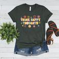 Think Happy Thoughts Teens Spring Positive Message Teachers For Men Women Girls Kids Women's Heather T-Shirt Heather Forest