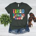 Tired Teachers Club Groovy Teachers Back To School Women's Heather T-Shirt Heather Forest Tired Teachers Club Groovy Teachers Back To School Women's Heather T-Shirt Heather Forest