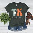 TK Teacher Retro Groovy Vintage Happy First Day Of School Women's Heather T-Shirt Heather Forest
