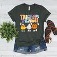 Trick Or Teach Cute Halloween Teacher Women's Heather T-Shirt Heather Forest