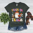 Trick Or Teach Ghost Teacher School Halloween Men Women Women's Heather T-Shirt Heather Forest