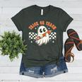 Trick Or Teach Groovy Retro Ghost Halloween Teacher Kids Women's Heather T-Shirt Heather Forest Trick Or Teach Groovy Retro Ghost Halloween Teacher Kids Women's Heather T-Shirt Heather Forest