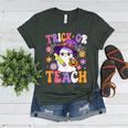 Trick Or Teach Teacher Ghost Teaching Fun Halloween Teacher Women's Heather T-Shirt Heather Forest