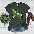 Turtle Puzzle Pieces For Autism Awareness Kids Women Teacher Women's Heather T-Shirt Heather Forest