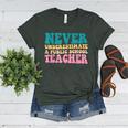 Never Underestimate A Public School Teacher Groovy Women Women's Heather T-Shirt Heather Forest