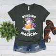 Unicorn Teacher Reading Is Magical Book Women's Heather T-Shirt Heather Forest