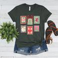Vintage Preppy Very Merry Teacher Santa Stamps Christmas Women's Heather T-Shirt Heather Forest Vintage Preppy Very Merry Teacher Santa Stamps Christmas Women's Heather T-Shirt Heather Forest
