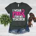 I Wear Pink For My Teacher Breast Cancer Awareness Women's Heather T-Shirt Heather Forest I Wear Pink For My Teacher Breast Cancer Awareness Women's Heather T-Shirt Heather Forest