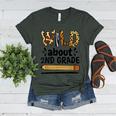 Wild About 2Nd Grade School Grade Teacher Women's Heather T-Shirt Heather Forest
