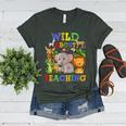 Wild About Teaching Safari Jungle School Teacher Women's Heather T-Shirt Heather Forest