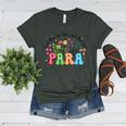 Wildflower Para Floral Paraprofessional Paraeducator Teacher Women's Heather T-Shirt Heather Forest