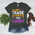 Will Trade Students For Candy Cute Halloween Costume Teacher For Men Women Kids Women's Heather T-Shirt Heather Forest