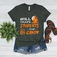 Will Trade Students For Candy Halloween Costume Teacher Women's Heather T-Shirt Heather Forest Will Trade Students For Candy Halloween Costume Teacher Women's Heather T-Shirt Heather Forest