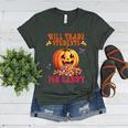 Will Trade Students For Candy Teacher Cute Halloween Pumpkin Women's Heather T-Shirt Heather Forest