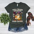 Will Trade Students For Candy Teacher Ghost Halloween Women's Heather T-Shirt Heather Forest Will Trade Students For Candy Teacher Ghost Halloween Women's Heather T-Shirt Heather Forest