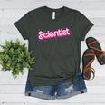 Women Retro Pink Scientist Science Teacher Back To School Women's Heather T-Shirt Heather Forest