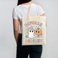 Daycare Boo Crew Groovy Halloween Floral Ghost Kid Teacher Canvas Tote Bag, Groovy Teacher Gifts, trending gift