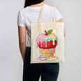Dripping Apple Ice Cream Cone Cute Teacher Appreciation Canvas Tote Bag, trending gift