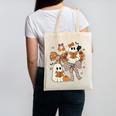 Ghost Reading Books Halloween Bow Spooky Teacher Student Canvas Tote Bag, trending gift