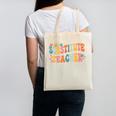 Groovy Substitute Teacher Retro Teacher Back To School Canvas Tote Bag, Groovy Teacher Gifts, trending gift Groovy Substitute Teacher Retro Teacher Back To School Canvas Tote Bag, Groovy Teacher Gifts, trending gift