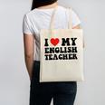 I Love My English Teacher Heart English Language Teachers For Men Women Kids Canvas Tote Bag, English Teacher Gifts, trending gift