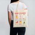 Merry Syllables Teacher Christmas Educational Kids Canvas Tote Bag, trending gift Merry Syllables Teacher Christmas Educational Kids Canvas Tote Bag, trending gift