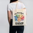 One Thankful Teacher Turkey Pencil Thanksgiving Teachers Canvas Tote Bag, trending gift