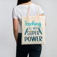 Retro Groovy Teaching Is My Super Power Teacher's Present Men Women Canvas Tote Bag, trending gift