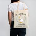 Silly Goose Teacher Club Canvas Tote Bag, trending gift Silly Goose Teacher Club Canvas Tote Bag, trending gift