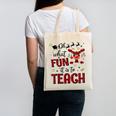Teachers Oh What Fun It Is To Teach Cute Red Plaid Reindeer Canvas Tote Bag, trending gift