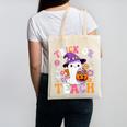 Trick Or Teach Groovy Teacher Ghost Halloween Teacher Canvas Tote Bag, Groovy Teacher Gifts, trending gift
