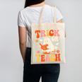 Trick Or Teach Halloween Shirt For Teacher Kids Floral Ghost Canvas Tote Bag, trending gift