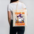 Trick Or Teach Teacher Halloween Ghost Pencil Floral Canvas Tote Bag, trending gift