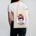 Witchy Teacher Halloween Messy Bun Teacher Bleached Canvas Tote Bag, trending gift Witchy Teacher Halloween Messy Bun Teacher Bleached Canvas Tote Bag, trending gift