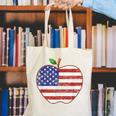 American Flag Teachers Students Apple 4th Of July Vintage Canvas Tote Bag, funny gift American Flag Teachers Students Apple 4th Of July Vintage Canvas Tote Bag, funny gift