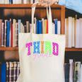 Back To School Neon Checkered Third Grade Colorful Teacher Canvas Tote Bag, funny gift Back To School Neon Checkered Third Grade Colorful Teacher Canvas Tote Bag, funny gift