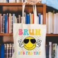 Bruh It's Fri-Yay Friday Weekend Smile Face Teacher Student Canvas Tote Bag, funny gift