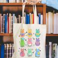 Bunny Reading Books Easter Day Librarian Teacher Book Canvas Tote Bag, Easter Teacher Tote Bags, funny gift