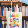 Color The World With Kindness Teachers Back To School Canvas Tote Bag, funny gift