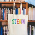 Colorful Steam Letters For Steam Program Teacher And Student Canvas Tote Bag, funny gift