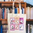 Coquette Bow Spooky Teacher Ghost Halloween Trick Or Teach Canvas Tote Bag, funny gift Coquette Bow Spooky Teacher Ghost Halloween Trick Or Teach Canvas Tote Bag, funny gift