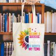 Cute I Became A Teacher Because Your Life Is Worth My Time Canvas Tote Bag, funny gift